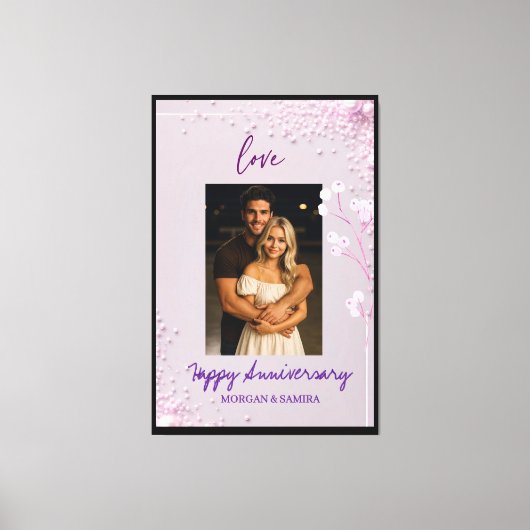 Happy Anniversary Custom Canvas Afdruk (Voorkant)