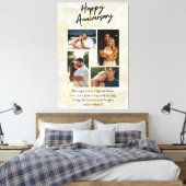 Happy Anniversary Custom Collage Canvas Afdruk (Insitu (Slaapkamer))
