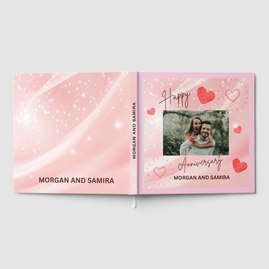 Happy Anniversary Custom Photo Guest Book Gastenboek (Volledig)