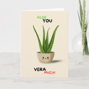 Happy Anniversary Cute Funny Simple Aloe Vera Card Kaart