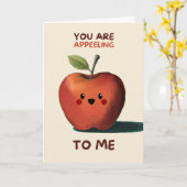 Happy Anniversary Cute Funny Simple Apple Card Kaart (Gele Bloem)