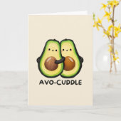 Happy Anniversary Cute Funny Simple Avocado Card Kaart (Gele Bloem)