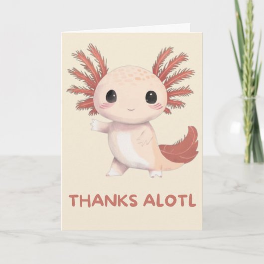 Happy Anniversary Cute Funny Simple Axolotl Card Kaart (Voorkant)