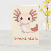 Happy Anniversary Cute Funny Simple Axolotl Card Kaart (Gele Bloem)