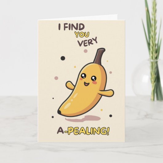 Happy Anniversary Cute Funny Simple Banana Card Kaart (Voorkant)