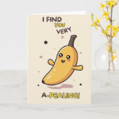 Happy Anniversary Cute Funny Simple Banana Card Kaart (Gele Bloem)
