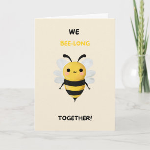 Happy Anniversary Cute Funny Simple Bee Card Kaart