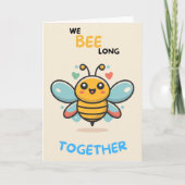 Happy Anniversary Cute Funny Simple Bee Card Kaart (Voorkant)