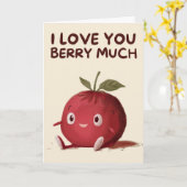 Happy Anniversary Cute Funny Simple Berry Card Kaart (Gele Bloem)
