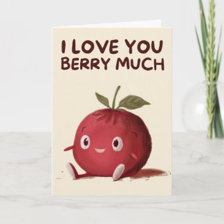 Happy Anniversary Cute Funny Simple Berry Card Kaart