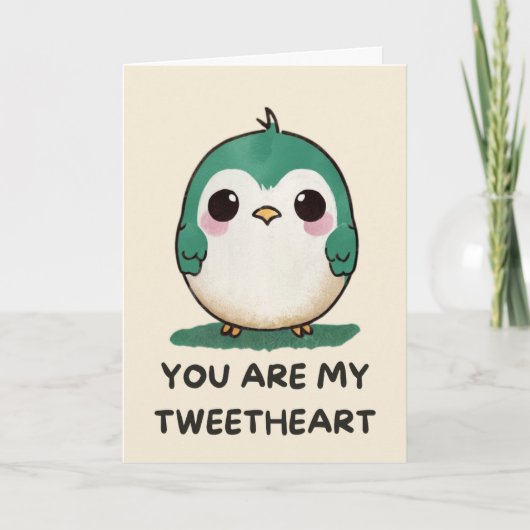 Happy Anniversary Cute Funny Simple Bird Card Kaart (Voorkant)