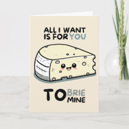 Happy Anniversary Cute Funny Simple Brie Card Kaart