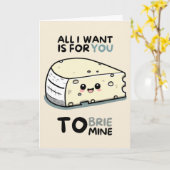 Happy Anniversary Cute Funny Simple Brie Card Kaart (Gele Bloem)