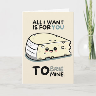 Happy Anniversary Cute Funny Simple Brie Card Kaart