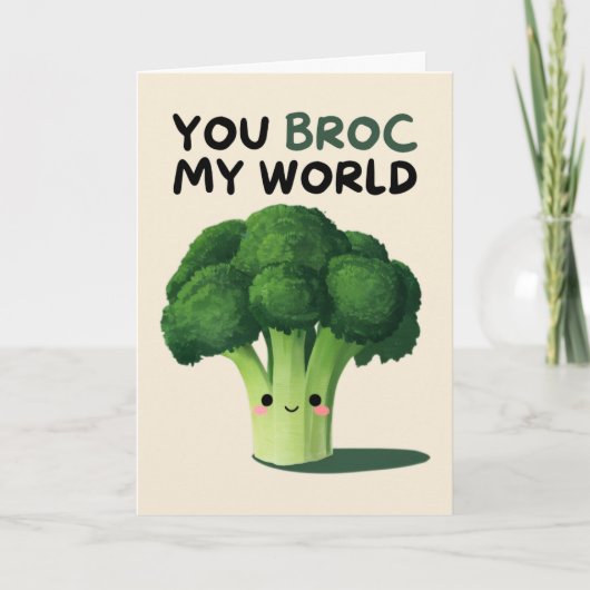 Happy Anniversary Cute Funny Simple Broccoli Card Kaart (Voorkant)