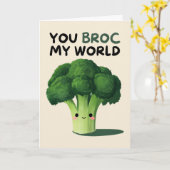 Happy Anniversary Cute Funny Simple Broccoli Card Kaart (Gele Bloem)