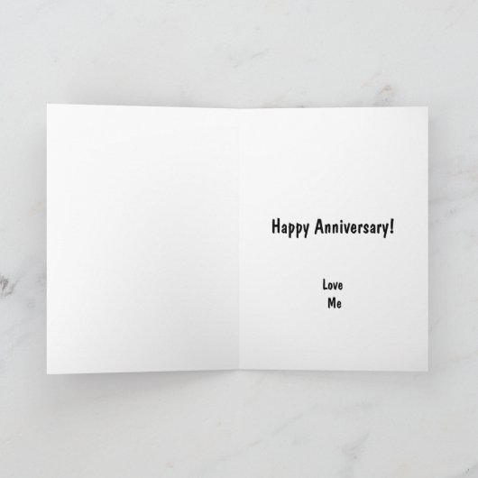 Happy Anniversary Cute Funny Simple Butter Card Kaart (Binnen)