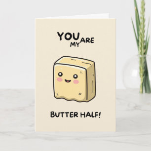 Happy Anniversary Cute Funny Simple Butter Card Kaart