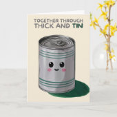 Happy Anniversary Cute Funny Simple Can Card Kaart (Gele Bloem)