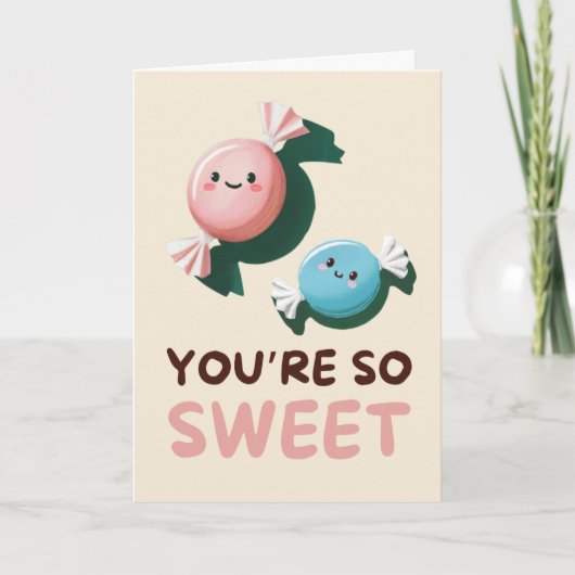 Happy Anniversary Cute Funny Simple Candy Card Kaart (Voorkant)