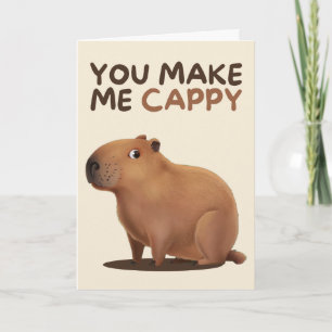 Happy Anniversary Cute Funny Simple Capybara Card Kaart