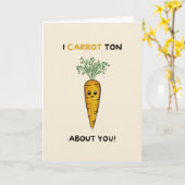 Happy Anniversary Cute Funny Simple Carrot Card Kaart (Gele Bloem)