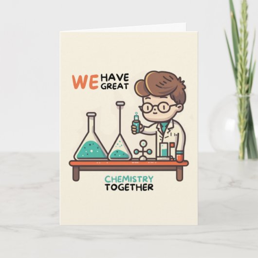 Happy Anniversary Cute Funny Simple Chemistry Card Kaart (Voorkant)