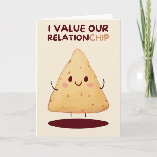Happy Anniversary Cute Funny Simple Chip Card Kaart (Voorkant)