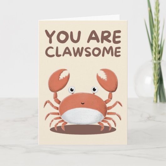 Happy Anniversary Cute Funny Simple Crab Card Kaart (Voorkant)