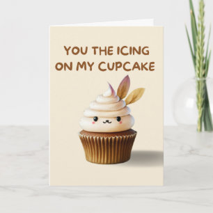 Happy Anniversary Cute Funny Simple Cupcake Card Kaart