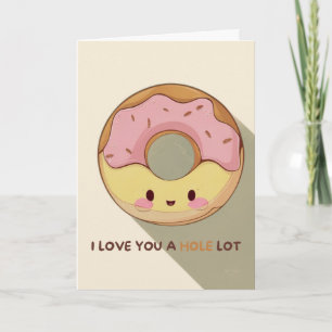 Happy Anniversary Cute Funny Simple Donut Card Kaart