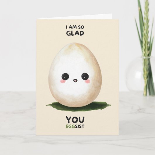 Happy Anniversary Cute Funny Simple Egg Card Kaart (Voorkant)