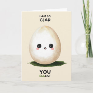 Happy Anniversary Cute Funny Simple Egg Card Kaart