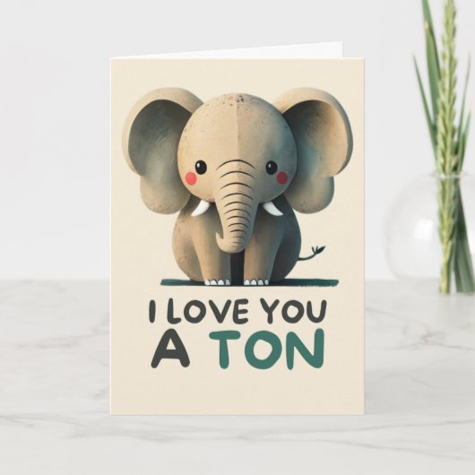 Happy Anniversary Cute Funny Simple Elephant Card Kaart (Voorkant)