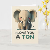 Happy Anniversary Cute Funny Simple Elephant Card Kaart (Gele Bloem)