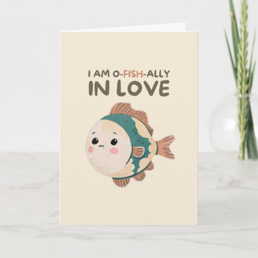 Happy Anniversary Cute Funny Simple Fish Card Kaart (Voorkant)