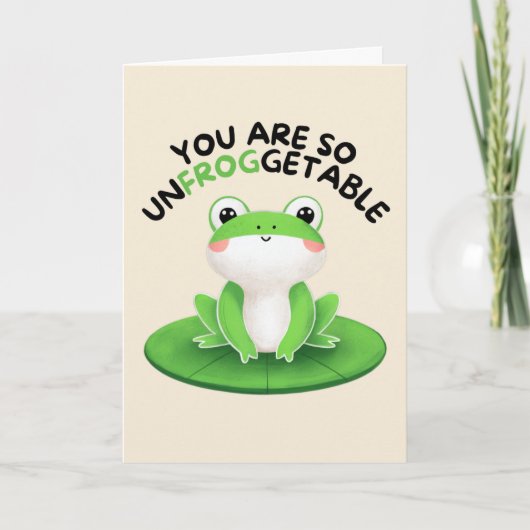 Happy Anniversary Cute Funny Simple Frog Card Kaart (Voorkant)