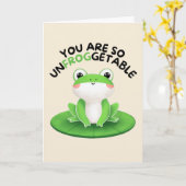 Happy Anniversary Cute Funny Simple Frog Card Kaart (Gele Bloem)