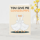 Happy Anniversary Cute Funny Simple Goose Card Kaart (Gele Bloem)