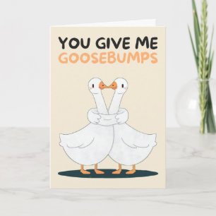 Happy Anniversary Cute Funny Simple Goose Card Kaart