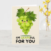 Happy Anniversary Cute Funny Simple Grape Card Kaart (Gele Bloem)