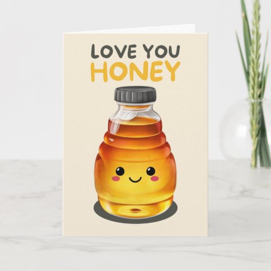 Happy Anniversary Cute Funny Simple Honey Card Kaart (Voorkant)
