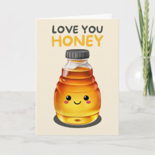 Happy Anniversary Cute Funny Simple Honey Card Kaart
