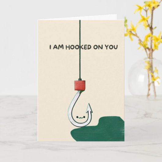 Happy Anniversary Cute Funny Simple Hook Card Kaart (Gele Bloem)