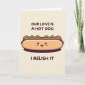Happy Anniversary Cute Funny Simple Hotdog Card Kaart (Voorkant)