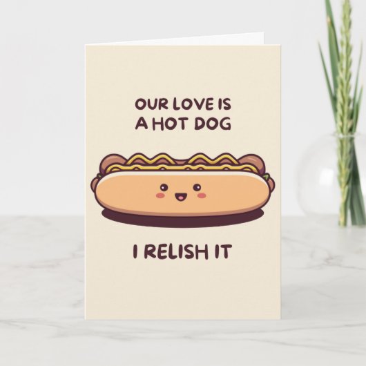 Happy Anniversary Cute Funny Simple Hotdog Card Kaart (Voorkant)