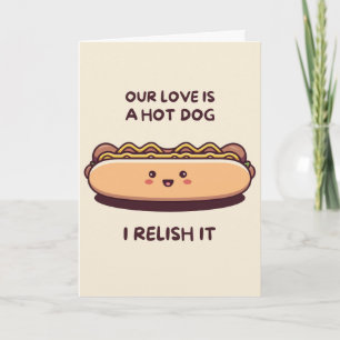 Happy Anniversary Cute Funny Simple Hotdog Card Kaart