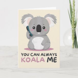 Happy Anniversary Cute Funny Simple Koala Card Kaart