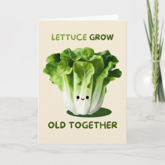 Happy Anniversary Cute Funny Simple Lettuce Card Kaart (Voorkant)