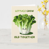 Happy Anniversary Cute Funny Simple Lettuce Card Kaart (Gele Bloem)